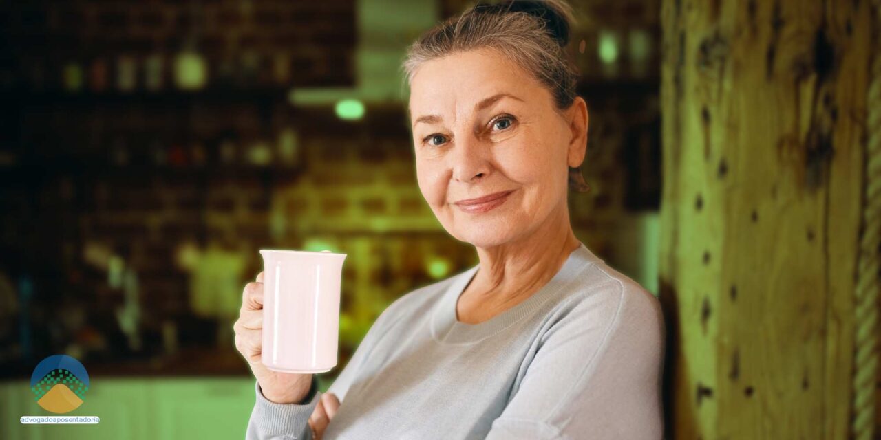 senhora aproveitando a aposentadoria por idade
